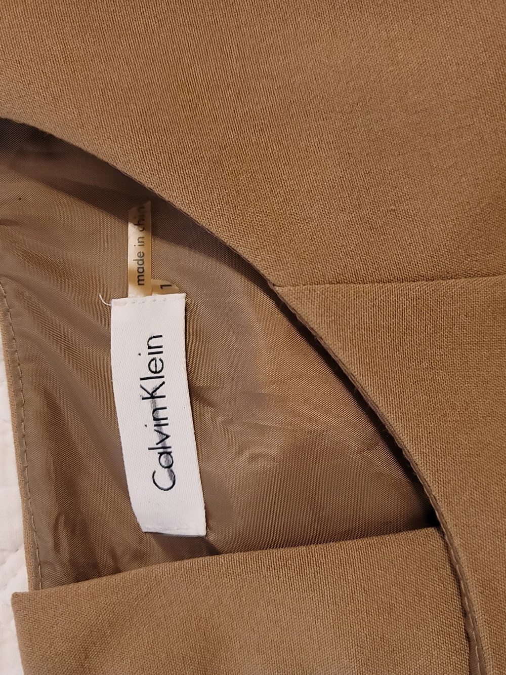 Calvin Klein Tan Sleeveless Dress